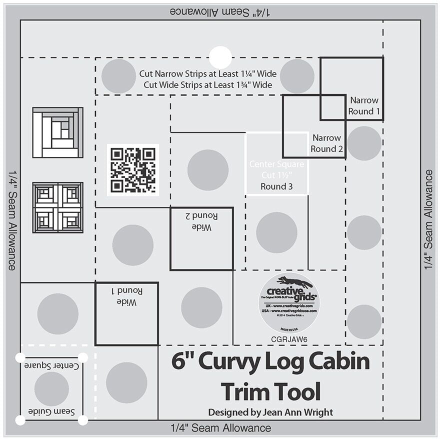 Creative Grids - 6" Curvy Log Cabin