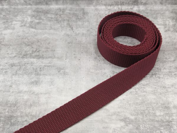 1 inch Polypropylene Strapping - Burgandy Roll - Electric Needle Girls