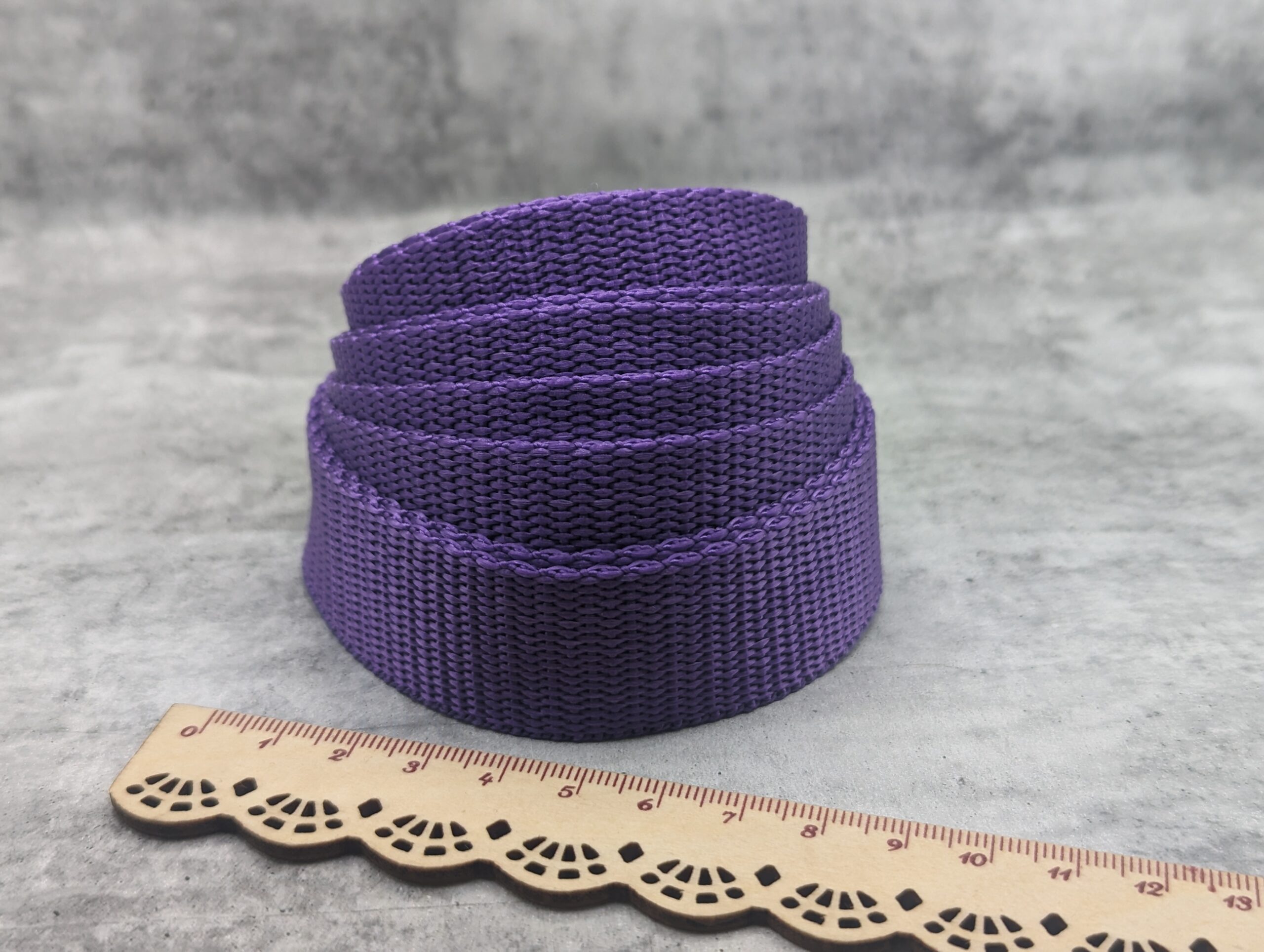 1 inch Polypropylene Strapping - Purple with Ruler - Electric Needle Girls